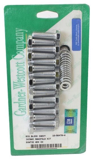 GARDENER Suit BB Chev With Bowtie Logo Chrome Hex Intake Manifold Bolt Set GW10-56479-H Autofit