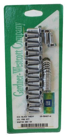 GARDENER Suit BB Chev With Bowtie Logo Chrome Hex Oil Pan Bolt Set GW10-56487-H Autofit