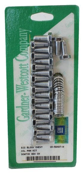 GARDENER Suit BB Chev With Bowtie Logo Chrome Hex Oil Pan Bolt Set GW10-56487-H Autofit