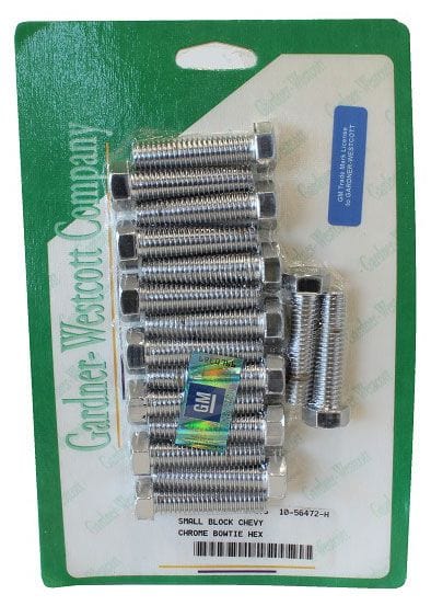 GARDENER Suit SB Chev With Bowtie Logo Chrome Hex Outside Head Bolts GW10-56472-H Autofit