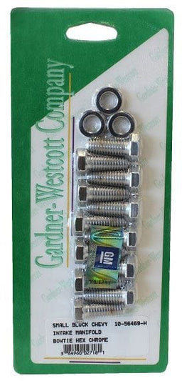 GARDENER Suit SB Chev With Bowtie Logo Pre-86 Polished S/S Hex Intake Manifold Bolt Set GW10-56469-HSP Autofit