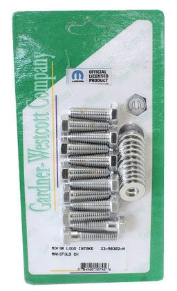 GARDENER Suit SB Chrysler With Mopar Logo Chrome Hex Intake Manifold Bolt Set GW23-56302-H Autofit