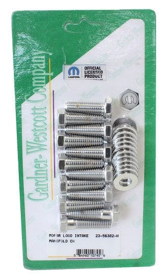 GARDENER Suit SB Chrysler With Mopar Logo Chrome Hex Intake Manifold Bolt Set GW23-56302-H Autofit