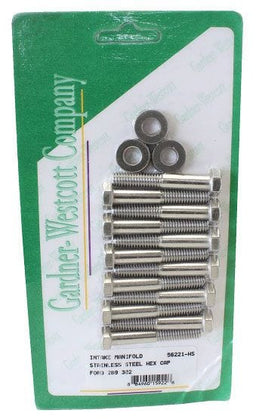 GARDENER Suit SB Ford 289-302 Windsor S/S Hex Intake Manifold Bolt Set GW56221-HS Autofit