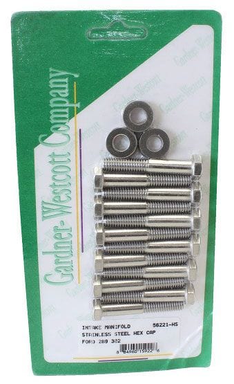 GARDENER Suit SB Ford 289-302 Windsor S/S Hex Intake Manifold Bolt Set GW56221-HS Autofit
