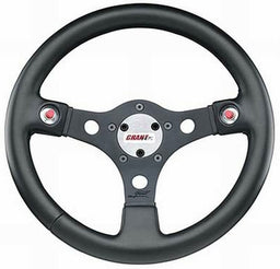 GRANT Black 3 Spoke, Black Diamond Vinyl Grip & 2 Holes For Buttons 13" Performance GT Steering Wheel GR673 Autofit