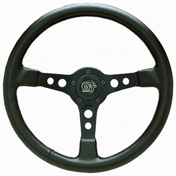 GRANT Black 3 Spoke, Black Leather Grip. 3-1/2" Dish 14" Formula GT Steering Wheel GR774 Autofit
