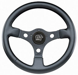 GRANT Black 3 Spoke, Black Leather Grip. 3" Dish 13" Formula GT Steering Wheel GR773 Autofit