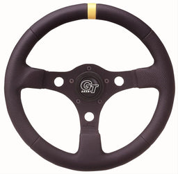 GRANT Black 3 Spoke, Black Perforated with Black Accent. 3" Dish 13" Pro Stock Steering Wheel GR1075 Autofit