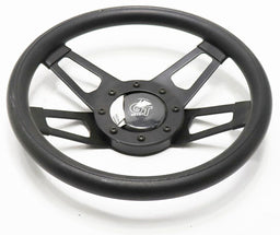 GRANT Black 4 Spoke, Black Foam Cushion Grip 2-1/4" Dish 13-3/4" Challenger Steering Wheel GR414 Autofit