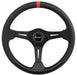 GRANT Black Anodized 3-Spoke, Black Suede Grip, 3.5" Dish Wih Red Center To 13.75" Performance & Race Steering Wheel GR690 Autofit