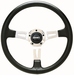 GRANT Black Leather Grip. 3-3/4" Dish 14" Collector's Edition Steering Wheel GR1130 Autofit