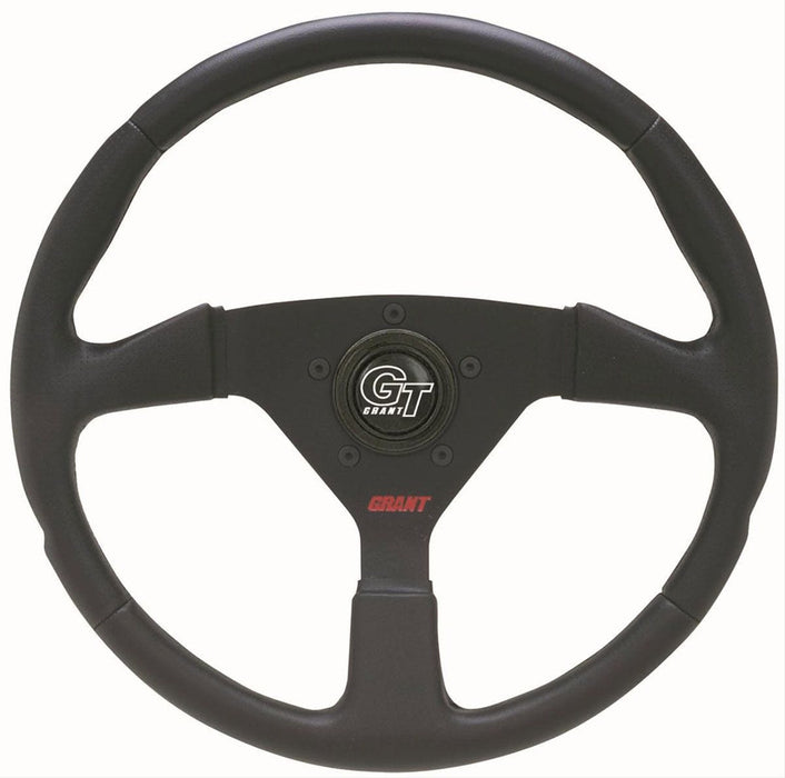 GRANT Black Perforated with Black Accent. 3-1/2" Dish 13.75" Formula 1 Steering Wheel GR1064 Autofit