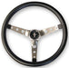 GRANT Brushed S/S 3 Spoke, Black Foam Grip. 3-3/4" Dish 15" Classic Steering Wheel With Mustang Horn Button GR968 Autofit
