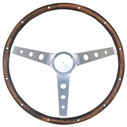 GRANT Brushed S/S 3 Spoke, Hardwood Grip. 3-3/4" Dish 13-1/2" Classic Ford Steering Wheel GR963-0 Autofit