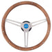 GRANT Brushed S/S 3 Spoke, Hardwood Grip. 4-1/8" Dish 15" Classic GM Steering Wheel GR967 Autofit