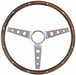 GRANT Brushed S/S 3 Spoke, Hardwood Grip. 4-1/8" Dish 15" Classic Steering Wheel With Mustang Horn Button GR966 Autofit