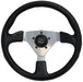 GRANT Chrome 3 Spoke, Black Leather Grip. 3" Dish 13" Formula GT Steering Wheel GR771 Autofit