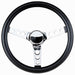 GRANT Chrome 3 Spoke, Black Vinyl Grip. 3-1/2" Dish 12-1/2" Classic Series Steering Wheel GR836 Autofit