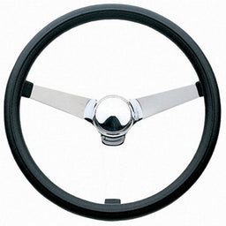 GRANT Chrome 3 Spoke, Black Vinyl Grip. 3-1/2" Dish 14-3/4" Classic Series Steering Wheel GR832 Autofit