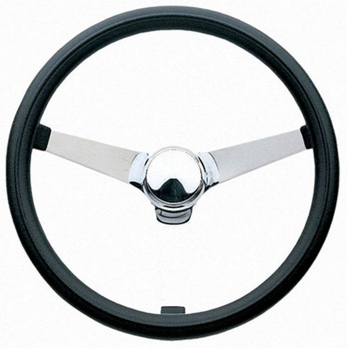 GRANT Chrome 3 Spoke, Black Vinyl Grip. 3-1/2" Dish 14-3/4" Classic Series Steering Wheel GR832 Autofit