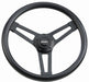 GRANT Chrome 3 Spoke, Leather Grained Vinyl Grip. 2-3/4" Dish 14-1/2" Classic 5 Steering Wheel GR990 Autofit