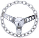 GRANT Chromed 3 Spoke, Chrome Chain Grip. 5-1/2" Dish 10" Classic Chain Steering Wheel GR741 Autofit