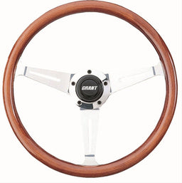 GRANT Mahogany Wood Grip. 3" Dish 14.5" Collector's Edition Steering Wheel GR1170 Autofit