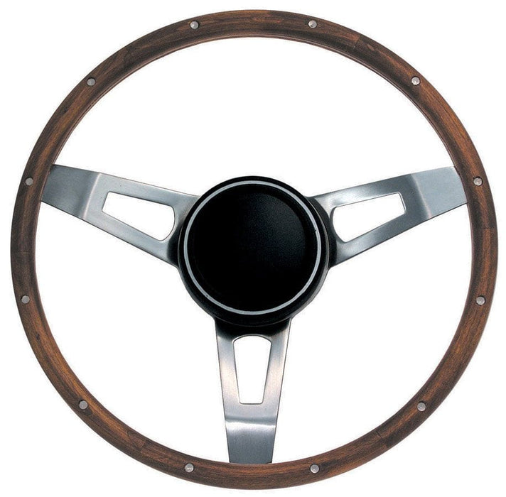 GRANT Matte 3 Spoke, Hardwood Grip, Walnut Finish. 1-3/4" Dish 15" Classic Nostalgia Steering Wheel GR246 Autofit