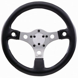 GRANT Silver Anodized 3 Spoke, Black Diamond Vinyl Grip With 2 Holes For Bu 13" Performance GT Steering Wheel GR663 Autofit