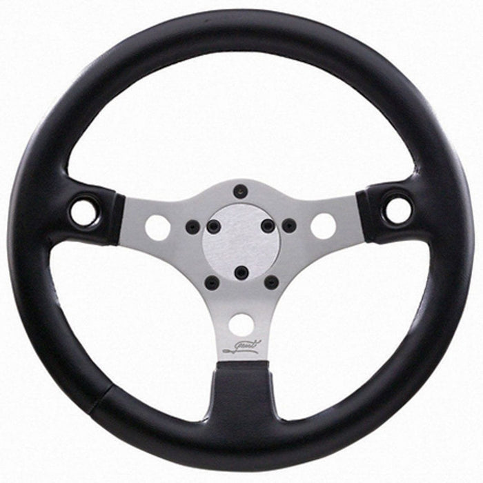 GRANT Silver Anodized 3 Spoke, Black Diamond Vinyl Grip With 2 Holes For Bu 13" Performance GT Steering Wheel GR663 Autofit