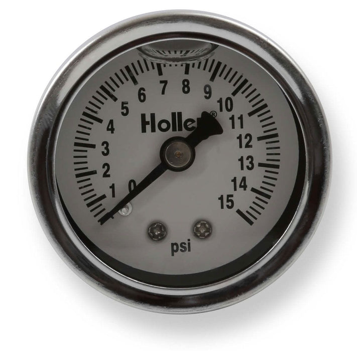 HOLLEY 0 - 15 PSI Liquid Filled Holley Mechanical Fuel Pressure Gauge HO26-504 Autofit