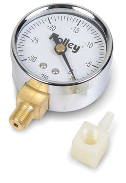 HOLLEY 0 - 30 High 0.125 in. NPT Brass Fitting Holley Vacuum Gauge 2 in. Dia. HO26-501 Autofit
