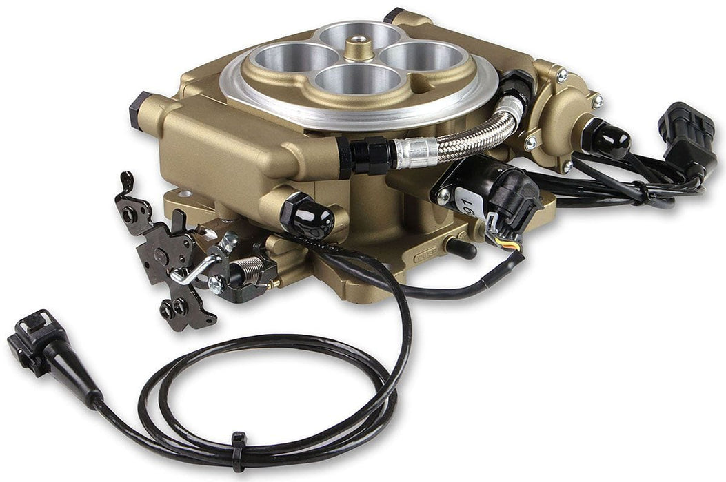 HOLLEY 800 cfm 4 Injector Throttle Body, 650 HP N/A Sniper EFI 4BBL Self Tuning Master Kit - Classic Gold Finish HO550-516K Autofit