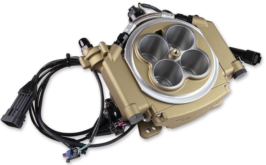 HOLLEY 800 cfm 4 Injector Throttle Body, 650 HP N/A Sniper EFI 4BBL Self Tuning Master Kit - Classic Gold Finish HO550-516K Autofit