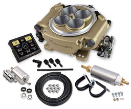 HOLLEY 800 cfm 4 Injector Throttle Body, 650 HP N/A Sniper EFI 4BBL Self Tuning Master Kit - Classic Gold Finish HO550-516K Autofit