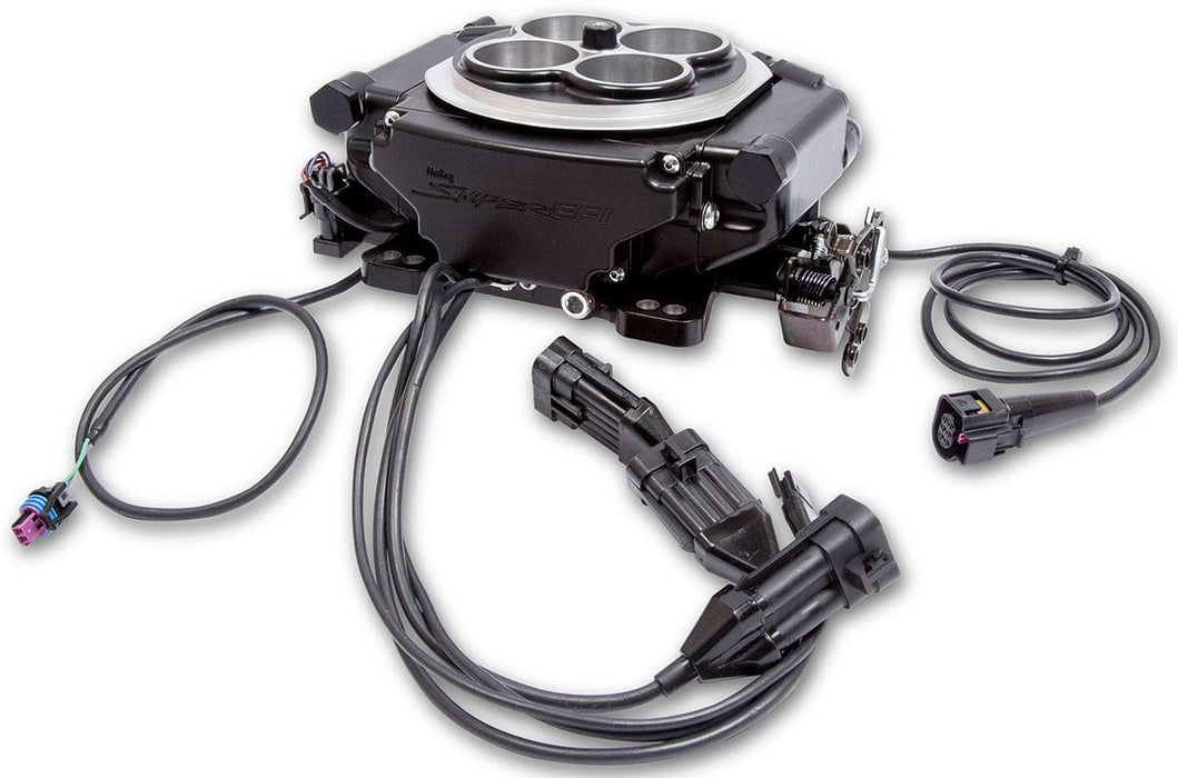 HOLLEY 800 cfm 8 Injector Throttle Body, 675 HP N/A, 1250 HP Forced Induction Sniper EFI 4BBL Self Tuning System - Black Finish HO550-513 Autofit