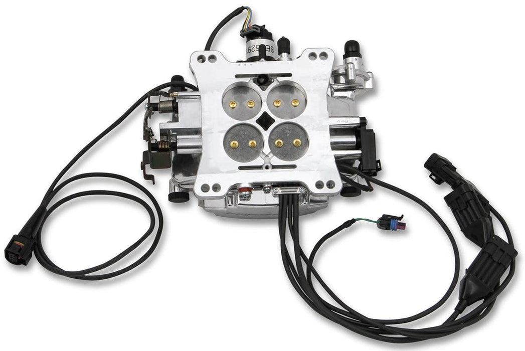 HOLLEY 800 cfm 8 Injector Throttle Body, 675 HP N/A, 1250 HP Forced Induction Sniper EFI 4BBL Self Tuning System - Shiny Finish HO550-512 Autofit