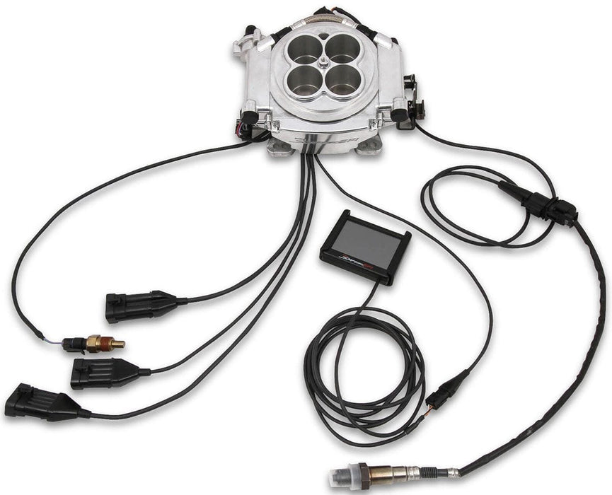 HOLLEY 800 cfm 8 Injector Throttle Body, 675 HP N/A, 1250 HP Forced Induction Sniper EFI 4BBL Self Tuning System - Shiny Finish HO550-512 Autofit