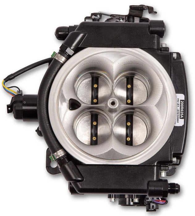 HOLLEY 900 cfm 4 Injector Throttle Body, 800 HP N/A Sniper EFI XFLow 4BBL Self Tuning System - Black Ceramic HO550-541 Autofit