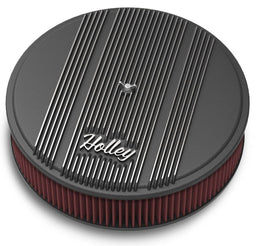 HOLLEY Black 14" x 3", 5-1/8" Neck With Drop Base Vintage Series Finned Aluminium Air Cleaner HO120-153 Autofit