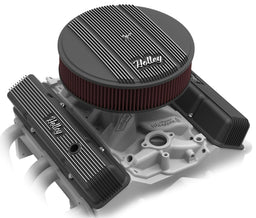 HOLLEY Black Suit SB Chev Vintage Series Fined Valve Covers HO241-242 Autofit