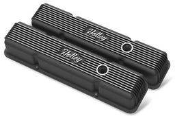 HOLLEY Black Suit SB Chev Vintage Series Fined Valve Covers HO241-242 Autofit