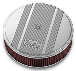 HOLLEY Polished 14" x 3", 5-1/8" Neck With Drop Base Vintage Series Finned Aluminium Air Cleaner HO120-151 Autofit