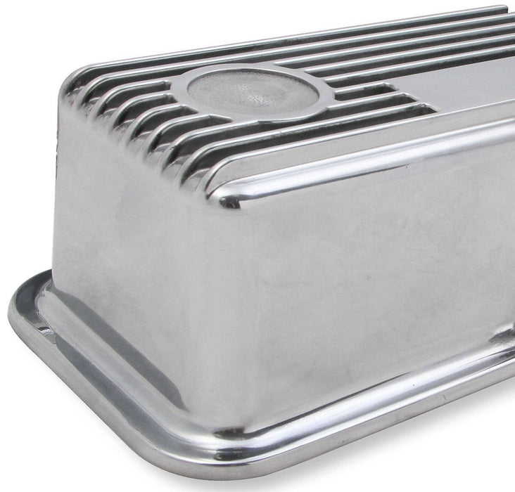 HOLLEY Suit SB Chev Finned Aluminium M/T Valve Covers - Polished HO241-82 Autofit