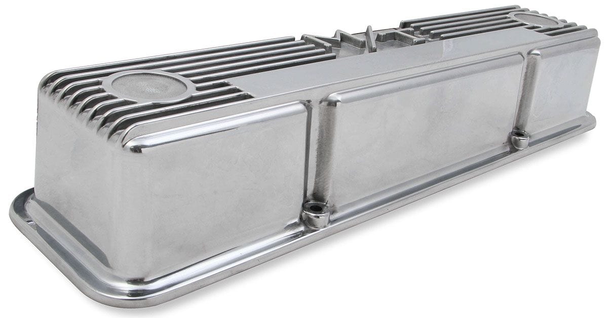 HOLLEY Suit SB Chev Finned Aluminium M/T Valve Covers - Polished HO241-82 Autofit