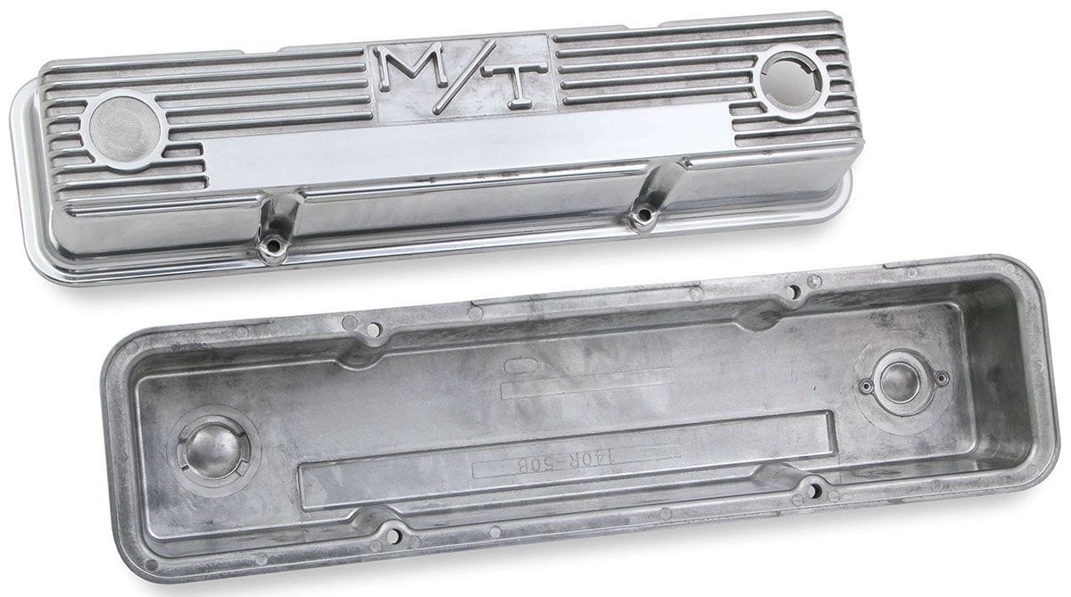 HOLLEY Suit SB Chev Finned Aluminium M/T Valve Covers - Polished HO241-82 Autofit