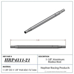 HRP 21" L X 1-1/8" O.D X 5/8" Polished Aluminium Radius / Swedge Rod HRP-4311-21 Autofit