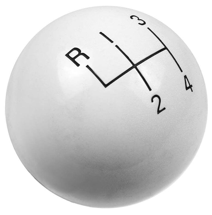 HURST 4 Speed, White High Gloss, 3/8"-16 Thread Size Classic Shifter Knob HU1630003 Autofit