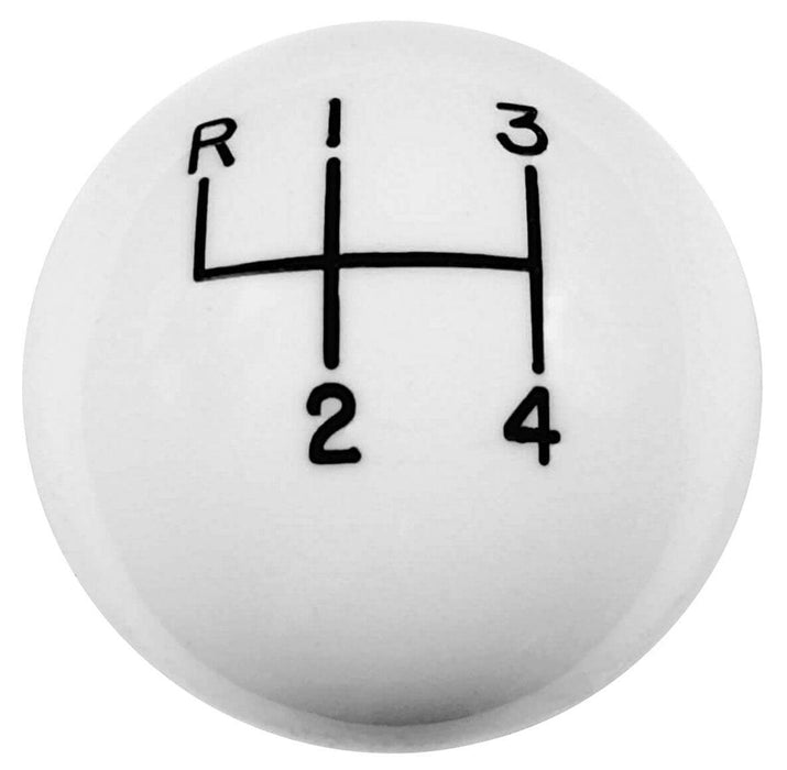 HURST 4 Speed, White High Gloss, 3/8"-24 Thread Size Classic Shifter Knob HU1630002 Autofit